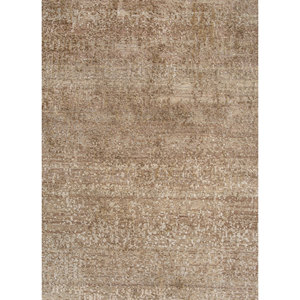 Tapis Aprezo Gold en laine et soie noués à la main, couleur unie, abstrait, rectangulaire, pour salon, tapis fait main pour couloir - Product Image 3