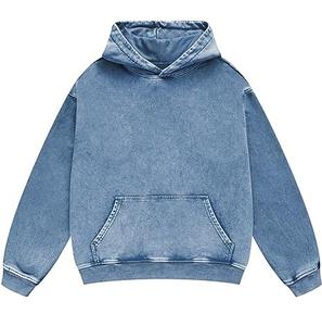 Streetwear sweats à capuche lavés à l'acide sérigraphie 100% coton 500 GSM Logo personnalisé en gros poids lourd épaule tombante sweats à capuche pour hommes - Product Image 6