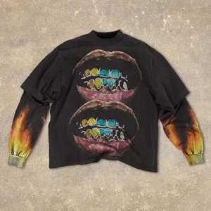 New Arrival Shirt Gothic Shirt Two-Piece Alternative Clothing <b>Goth</b> Long Sleeve <b>Top</b> Grunge Clothes Custom T short - Product Image 3