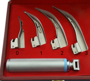 Juego de laringoscopio convencional Macintosh con mango para adultos, hoja de fuente de alimentación manual, tamaños 0 1 2 3, para instrumentos quirúrgicos - Product Image 1