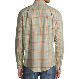 เสื้อเชิ้ตผ้าทอลายทแยงแขนยาวสำหรับผู้ชายเสื้อเชิ้ตลำลองธุรกิจผ้าฝ้ายสีทึบสไตล์สตรีทไซส์ใหญ่พิเศษออกแบบได้ตามต้องการ - Product Image 3