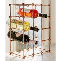 Base polie brillante argentée et feuilles plaquées or de haute qualité et support de support de bouteille de vin d'aspect attrayant de concepteur de grenade
