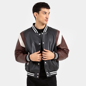 2024 vente en gros personnalisé de haute qualité hommes hiver Varsity laine veste à capuche imperméable col montant haute rue Style Baseball - Product Image 1