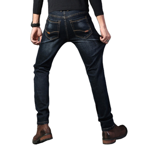 Pantalones vaqueros transpirables de hombre personalizados al por mayor de alta calidad pantalones vaqueros apilados de pierna recta de algodón con bolsillo delgados informales para hombre - Product Image 2