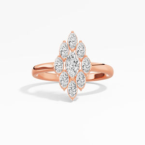 Bague de mode élégante 0.67 ct D-E VVS-VS marquise diamant bague de déclaration en or 14K 18K pour les femmes - Product Image 1