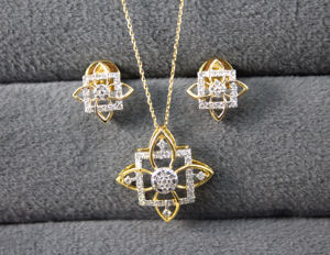 IGI Certifié Naturel Diamant Or Collier Ensemble Élégant Bijoux De Mariée De Luxe Poinçonné Conception Femmes Élégantes Déclaration Cadeau - Product Image 1