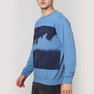 Sudadera para hombre con cuello redondo Diseño caliente OEM Sudadera con estampado de algodón para hombre hecho a medida con manga larga - Product Image 3