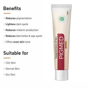 Pigmed 30G Anti Pigmentación Estrías Crema Ayurvédica Anti Imperfecciones Crema para Cicatrices de Acné Manchas Oscuras Marcas de Espinillas Sin Parabenos - Product Image 2