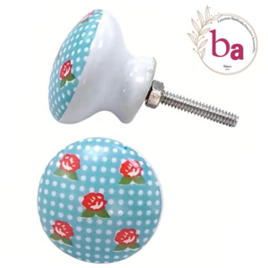 Beaux boutons en céramique modernes poignées d'armoire en nickel pour commode armoire chambre et cuisine CK 587 - Product Image 1