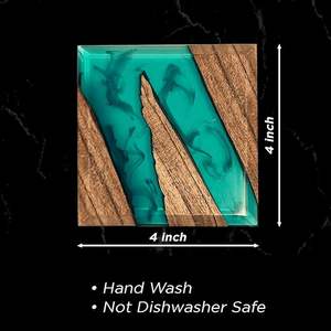 Promotional Tabletop Wood <b>Placemats</b> Coaster Epoxy Resin Decorative Coaster for Drinks - Product Image 3