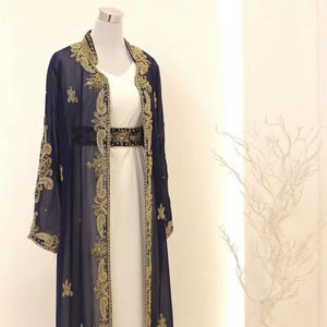 Kaftan islámico marroquí moderno para mujer, Vestido largo de playa hasta el suelo con manga larga transpirable, suministro ODM - Product Image 1