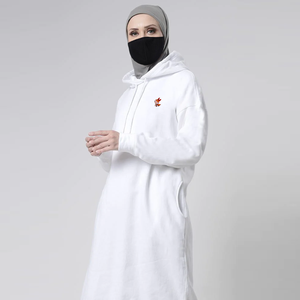 Vestido tipo sudadera con capucha de manga larga, estilo islámico musulmán, bordado, 100% algodón, talla grande, para invierno, con bolsillos, venta al por mayor. - Product Image 3