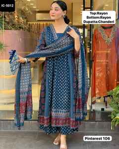 Latest Women Wear Anarkali Salwar Kameez Suit for Casual and Indian Festival Wear Digital Print <b>Dress</b> Low Price Traditional Suit - Product Image 5