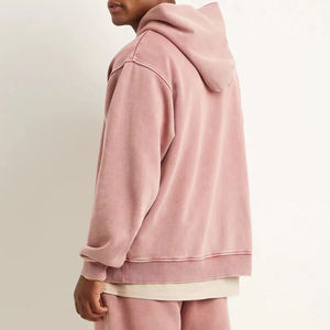 Sudadera con capucha lavada con ácido para hombre hecha a medida al por mayor con impresión de logotipo de diseño personalizado sudadera básica transpirable de secado rápido - Product Image 6