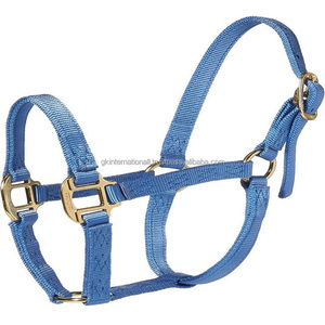Customized Lightweight Nylon Horse Halter in Many Colors & All <b>Sizes</b> with Strong Durable Brass Finish <b>Adjustable</b> Buckle & <b>Ring</b> - Product Image 4