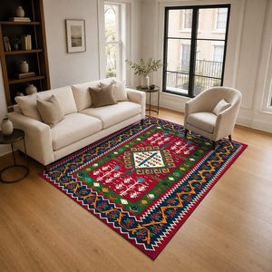 <b>RUGS</b> DEPOT LXDP-0710 Wholesale Red Burgundy Vintage Patchwork Digital Printed Machine Washable Chenille Area <b>Rug</b> <b>Non</b> <b>Slip</b> - Product Image 2