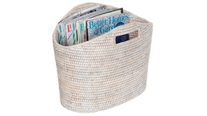 Circle Natural Rattan Eco-Friendly <b>Magazine</b> Rack Handmade Storage <b>Baskets</b> Modern Multifunction Artex Green Earth Made in VietNam - Product Image 1