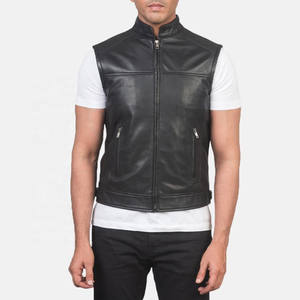 Gilet de motard pour homme hiver 2026, style SWAT, en cuir de vachette noir premium, avec capuche en peau de mouton, fermeture éclair, respirant et crocheté - Product Image 2