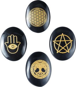 ชุดเรกิ-สัญลักษณ์เรกิหินปาล์มขัดเงาชุดสัญลักษณ์เรขาคณิตศักดิ์สิทธิ์สำหรับโชคดีกระเป๋าหินชุดรักษาในเชิงบวก - Product Image 3