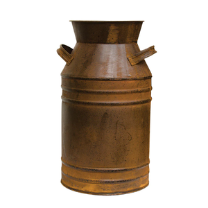 Vase à fleurs en métal galvanisé rustique vintage en fer massif avec finition personnalisée - Product Image 1