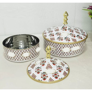 Stainless Steel Metal Flower Printed Casserole <b>Food</b> <b>Buffet</b> <b>Warmer</b> for Wedding and All Events Decor <b>Food</b> <b>Server</b> Pot - Product Image 3