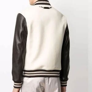 Veste de baseball letterman vierge simple avec manches en cuir personnalisée pour hommes, au prix de gros - Product Image 4
