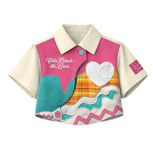 Camiseta de streetwear de alta calidad con cremallera para mujer, con logo estampado, oversize, corte boxy y corto, para hombre - Product Image 3