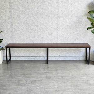Industrial Design 200x35cm Rubberwood <b>Bench</b> with Iron <b>Legs</b> GBD028 - Product Image 6