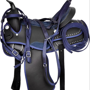 Sillín sintético occidental de alta calidad con productos de Carreras de Caballos ingleses a juego - Product Image 1