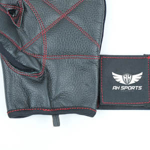 Top Quality 100% Genuine Leather <b>Gym</b> Gloves Fitness Training Wrist Support <b>Weight</b> Lifting Gloves - Product Image 5