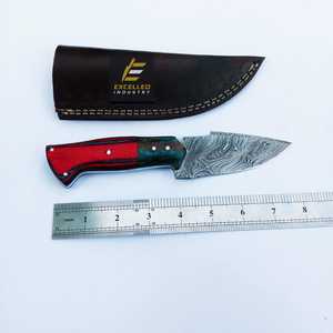 Couteau de chasse en acier Damas 356 couches fait à la main couteau Skinner tous les jours transporter couteau à lame fixe manche en bois - Product Image 3