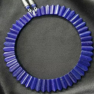 Collier unisexe de style haut de gamme fait à la main avec pierre précieuse lapis-lazuli et perle d'eau douce naturelle, cadeau de fête, collier en lapis-lazuli - Product Image 2