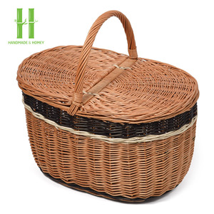 BEST SELLER High Quality <b>Rattan</b> Woven Square Carrying <b>Basket</b> with Handles Flower & Fruit Holder Wedding Party Decor - Product Image 3