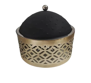 Superbe casserole en métal isolée en acier inoxydable faite à la main en noir et argent pour réchauffer les aliments et utiliser en cuisine - Product Image 4