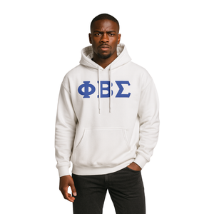 Phi Beta Sigma เสื้อฮู้ดสวมหัวสีขาวผ้าฝ้ายพรีเมี่ยมเครื่องแต่งกายพี่น้องกรีกที่กำหนดเองปักศักดิ์สิทธิ์เก้า hbcu ชีวิตกรีก - Product Image 1