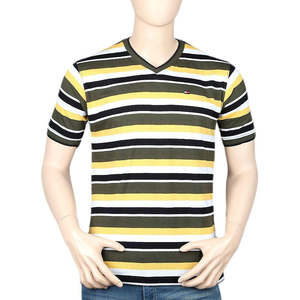 T-shirt à col en V et manches courtes pour homme - Multi - Product Image 3