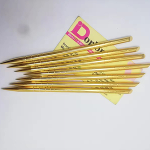 Dernier pousseur d'ongle de cuticule plaqué or Logo personnalisé Outil de soin des ongles en acier inoxydable Outil de retrait de poussoir d'ongle de cuticule à double extrémité - Product Image 1