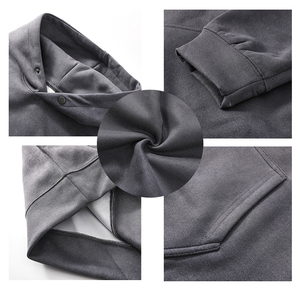 Vente en gros Fabricants en vrac souple Pull-over imprimé vierge lourd avec logo personnalisé Premium Sweatshirts à capuche surdimensionnés pour hommes - Product Image 5