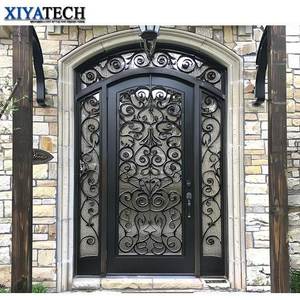 Xiyatech Châu Âu An Ninh Nhà Nhập Kính Duy Nhất Nhà Thờ Cửa Đôi Nhập Sắt Rèn Cửa Cho Biệt Thự - Product Image 6