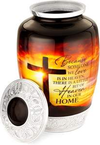 Urna de cremación Urna de Cruz celestial para urnas de entierro funerario para cenizas humanas adultas Urnas grandes para cenizas para mujeres y hombres - Product Image 4