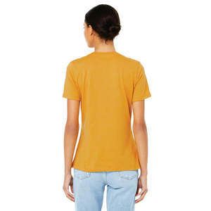 100% Airlume เสื้อยืดแขนสั้นแบบสบายๆ,แหวนปั่นผ้าฝ้าย32 Single 4.2 Oz Mustard Womens - Product Image 3