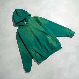 Sweats à capuche délavés à l'acide vintage teinture par pulvérisation personnalisée unisexe grande taille sweats à capuche pour hommes en coton éponge française - Product Image 3