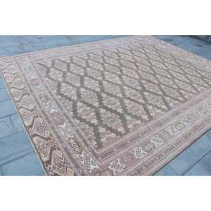 9.9x12.4 ft Rug, Turkish Vintage Oversize Rug, <b>Brown</b> <b>Wool</b> Rug - Product Image 3