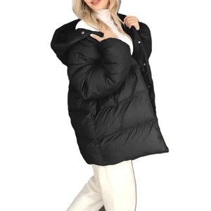 Chaqueta acolchada de gran tamaño de alta calidad, chaqueta acolchada de diseño personalizado para mujer, chaqueta de invierno con capucha elegante al por mayor - Product Image 4
