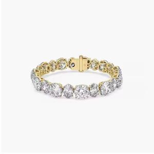 สร้อยข้อมือเทนนิสทอง14K คลาสสิกเครื่องประดับงานแต่งงานเพชรเพชรและเพชรที่สมบูรณ์แบบของขวัญสำหรับงานเลี้ยง - Product Image 1