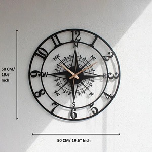 Stylish Metal Round <b>Wall</b> <b>Clock</b> Black Modern Elegant Design Ideal For Bedroom Living Room Office Or Kitchen <b>Decoration</b> - Product Image 6