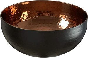 Centro de mesa de cobre, tazón de cocina Simple martillado, decorativo, mesa de comedor, tazón superior - Product Image 5