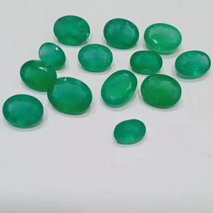 Certificado de Piedra Esmeralda Sintética de 7x5 mm, 3 Quilates, Corte Ovalado Hidrotermal, Piedra Preciosa Cultivada en Laboratorio para Joyería - Product Image 1