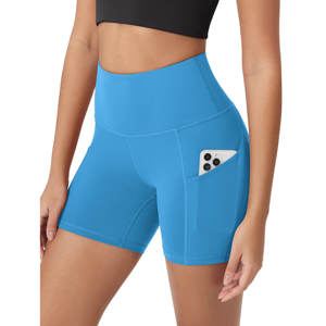 Pantalones cortos de gimnasio de diseño personalizado para mujer, pantalones cortos deportivos de cintura alta para gimnasio, pantalones cortos de yoga para correr - Product Image 1