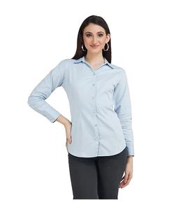 OEM personnalisé 100% coton à manches longues classique pour femmes chemise habillée pour les affaires bureau tenue décontracté de haute qualité vêtements pour femmes - Product Image 5